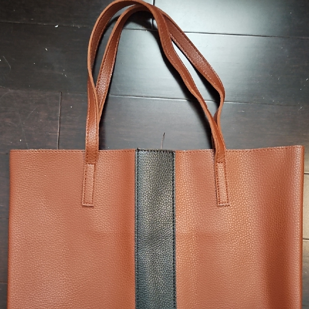 Vince Camuto Brown and Black Tote Bag